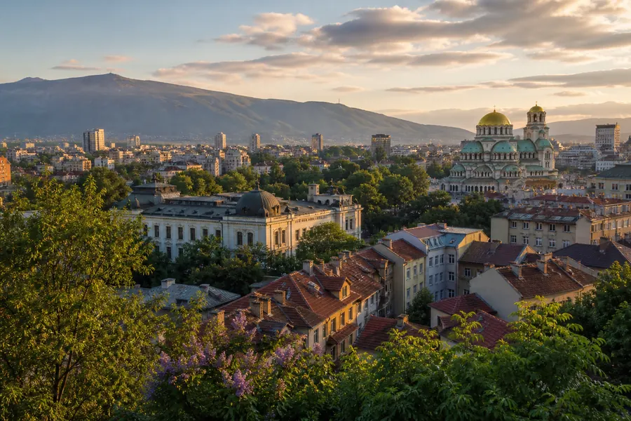 Illustration photographique : une vue éditoriale de Sofia, Bulgarie.
